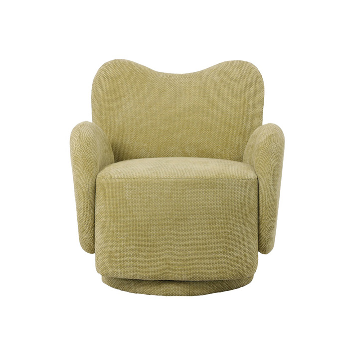 fauteuil pivotant tissu velours couleur matcha Etxe Mia!