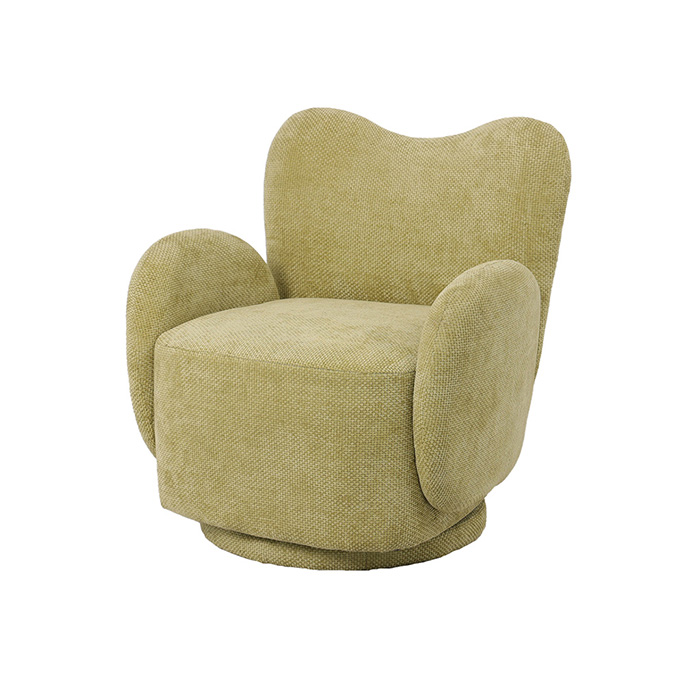 fauteuil pivotant tissu velours couleur matcha Etxe Mia!