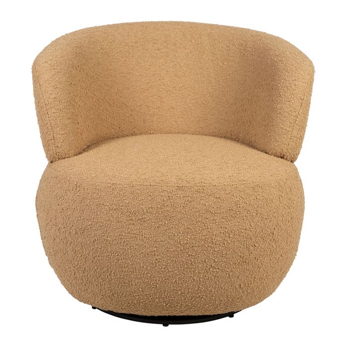 fauteuil pivotant tissu bouclette ocre Etxe Mia!