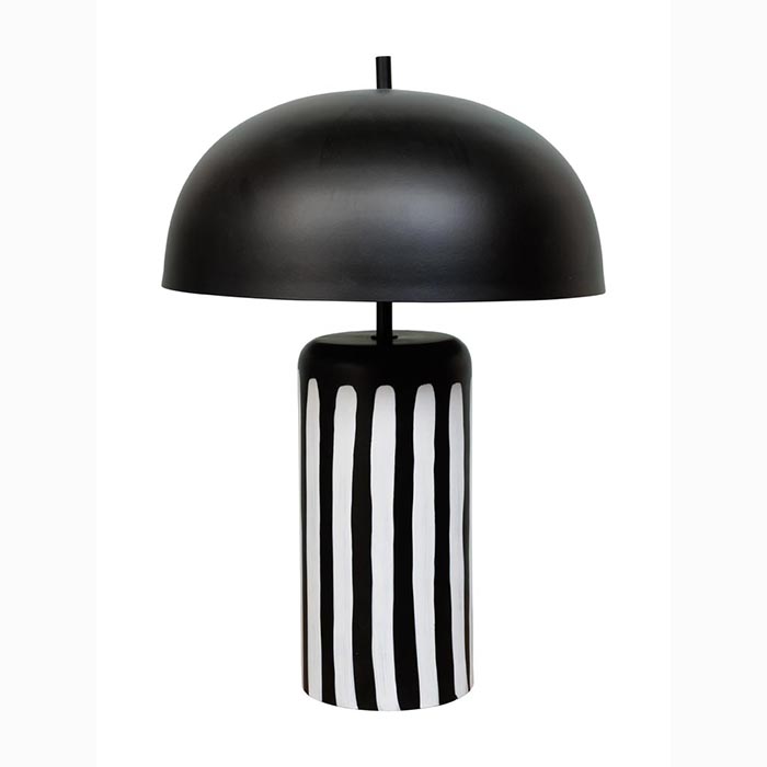 lampe champignon pied rayé noir et blanc Etxe Mia!