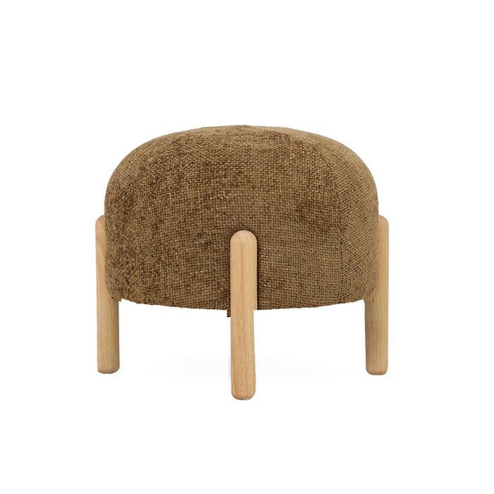 pouf-tabouret en velours brun/kaki Etxe Mia!