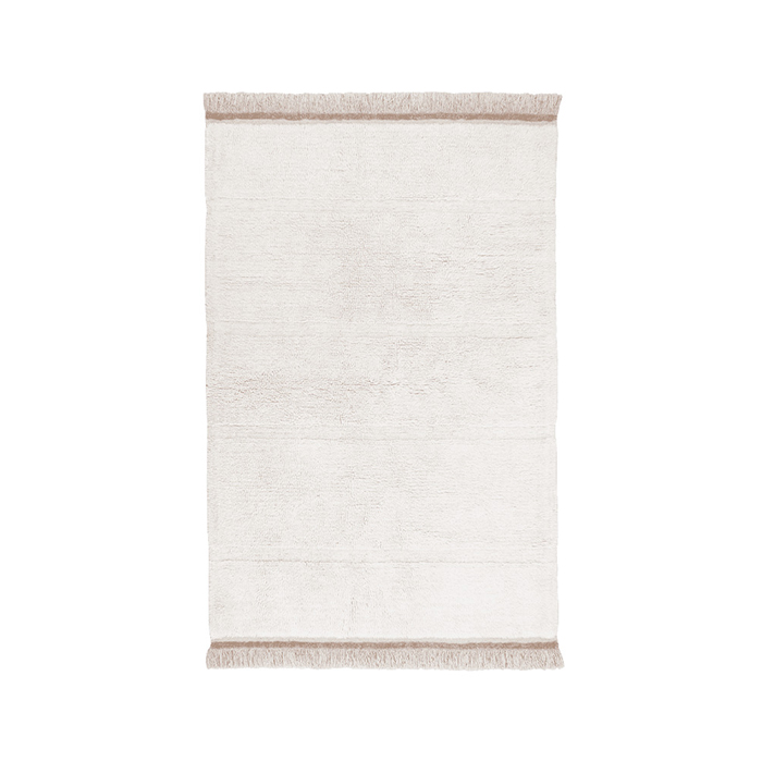 tapis en laine lavable blanc 80x140 Etxe Mia!