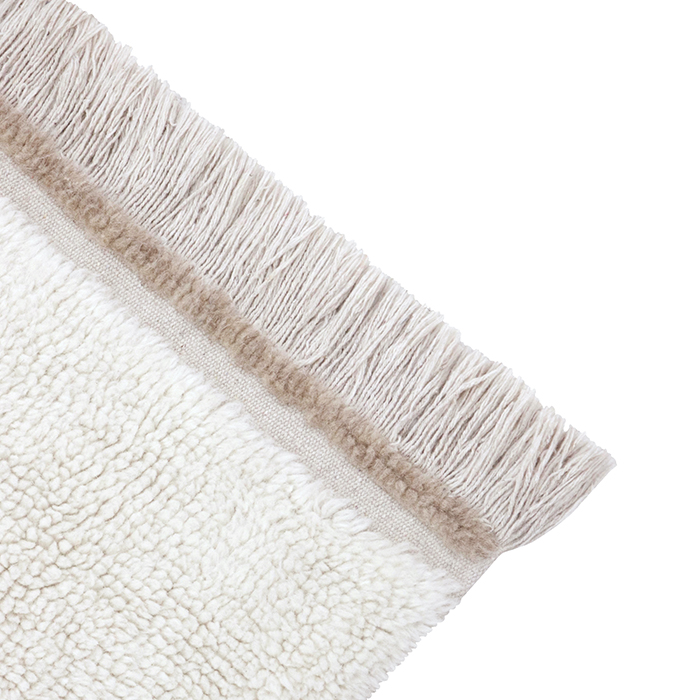 tapis en laine lavable blanc 80x140 Etxe Mia!