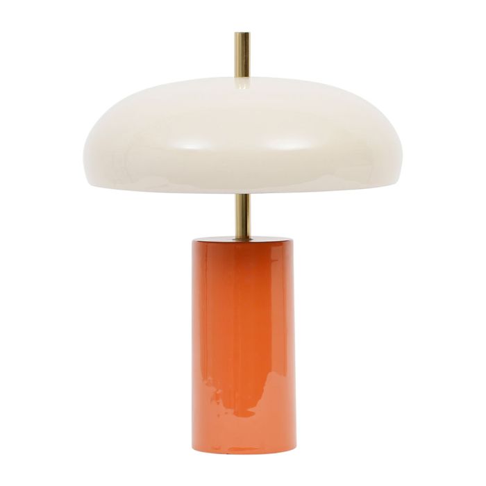 lampe à poser en métal orange et taupe Etxe Mia!