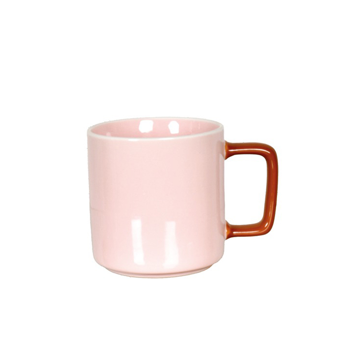 mug rose et anse marron Etxe Mia!