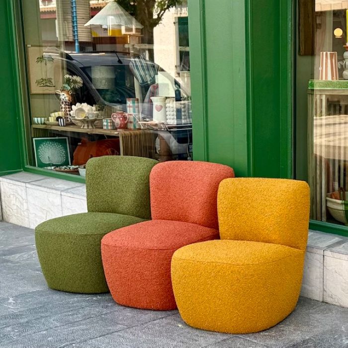 fauteuil bouclettes ocre Etxe Mia!