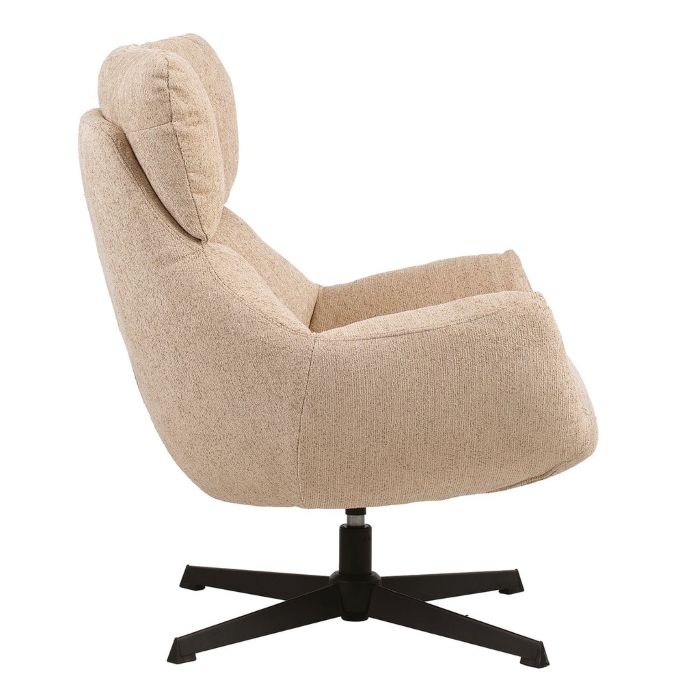 fauteuil velours tissé chenille beige, pivotant Etxe Mia!