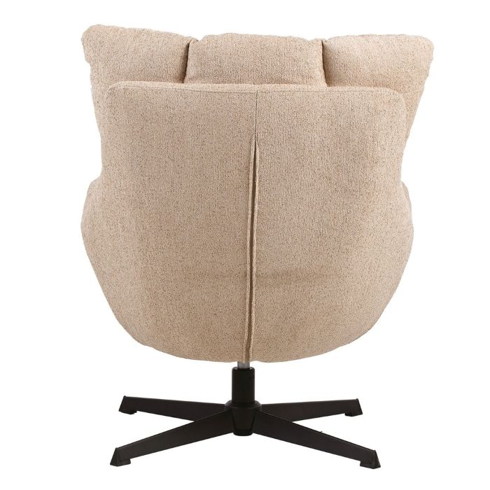 fauteuil velours tissé chenille beige, pivotant Etxe Mia!