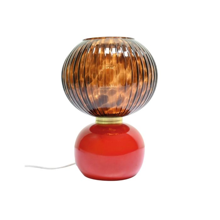 lampe à poser rouge et léopard Etxe Mia!
