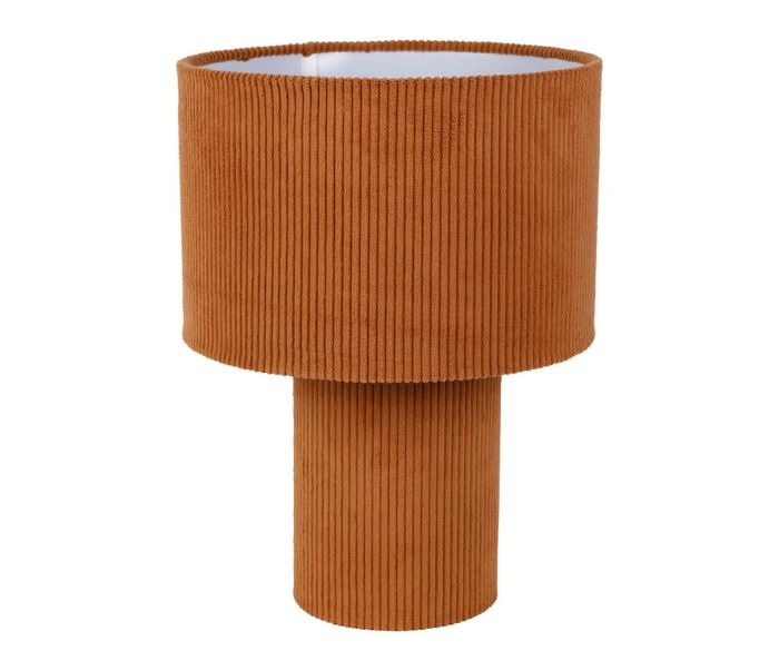 lampe à poser velours côtelé terracotta Etxe Mia!