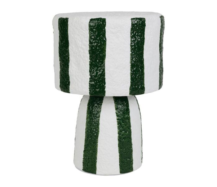 lampe en porcelaine rayée verte Etxe Mia!