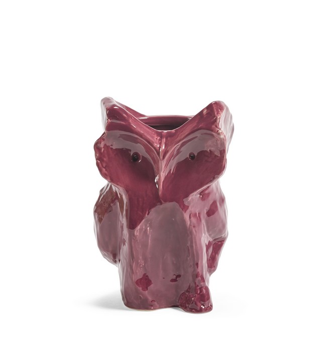 vase hibou aubergine petit modèle Etxe Mia!