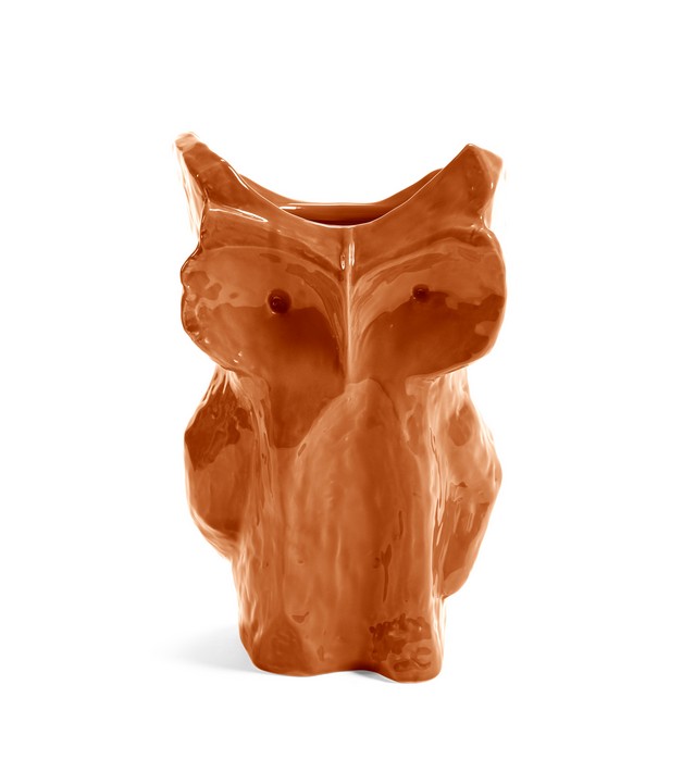 vase hibou orange grand modèle Etxe Mia!