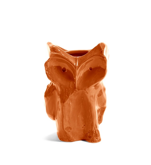 vase hibou orange petit modèle Etxe Mia!