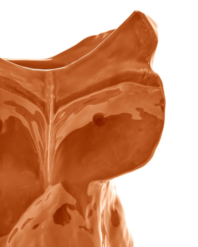 vase hibou orange petit et grand modèle modèle Etxe Mia!