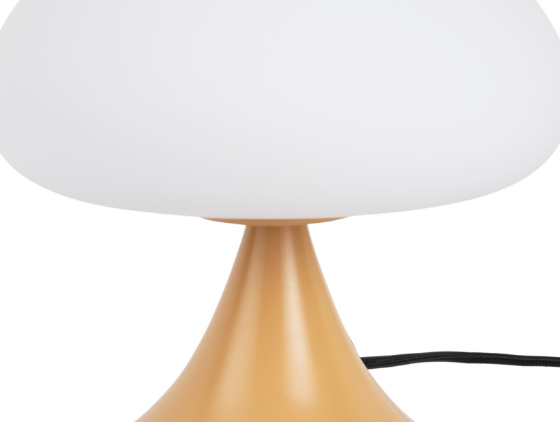 lampe de table jaune et verre opaque Etxe Mia!