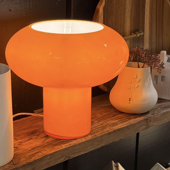 lampe verre orange Etxe Mia!