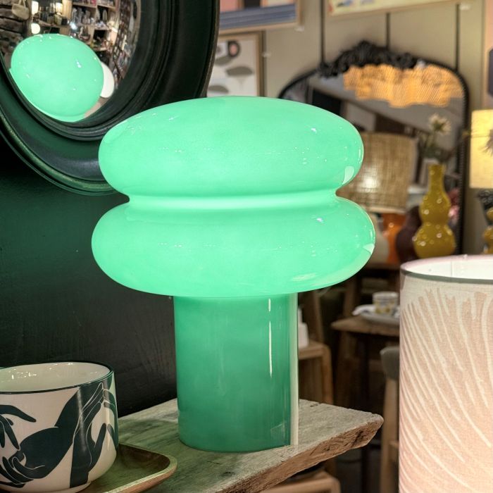 lampe verre seventies verte Etxe Mia!