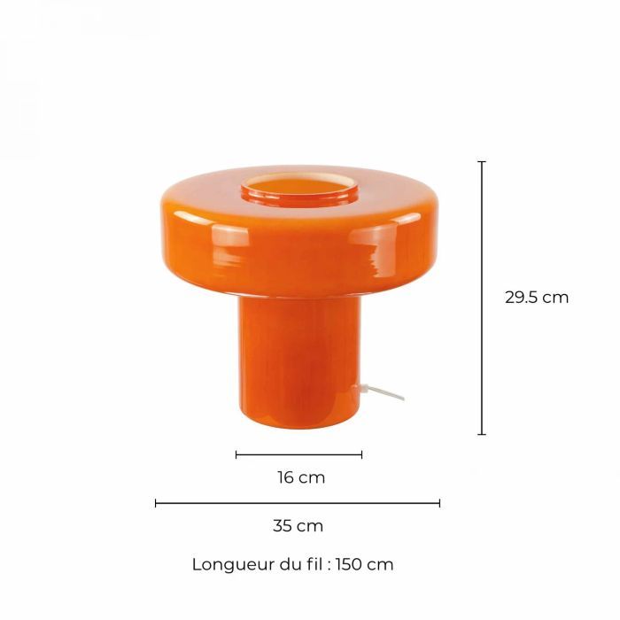 lampe à poser en verre orange Etxe Mia!