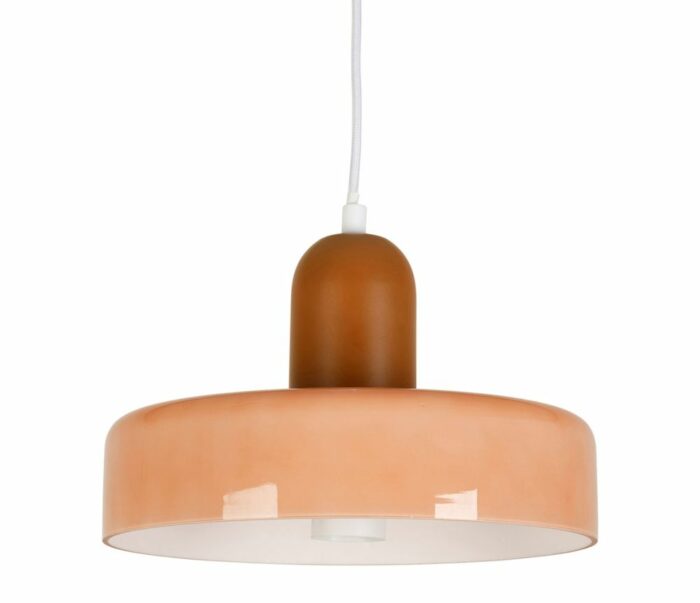 suspension en verre seventies rose poudré et brun Etxe Mia