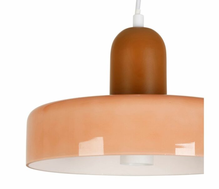 suspension en verre seventies rose poudré et brun Etxe Mia