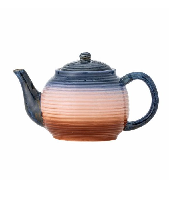 théière en grés en dégradé de rose, bleu terracotta Etxe Mia!