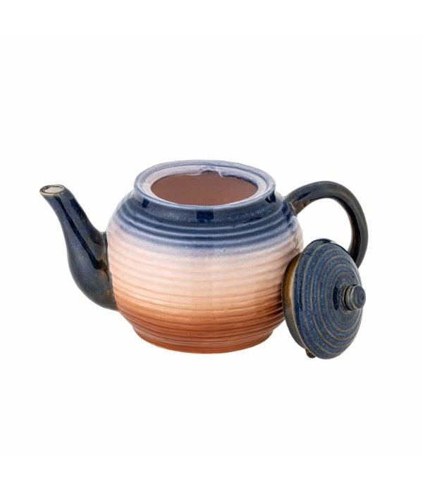 théière en grés en dégradé de rose, bleu terracotta Etxe Mia!