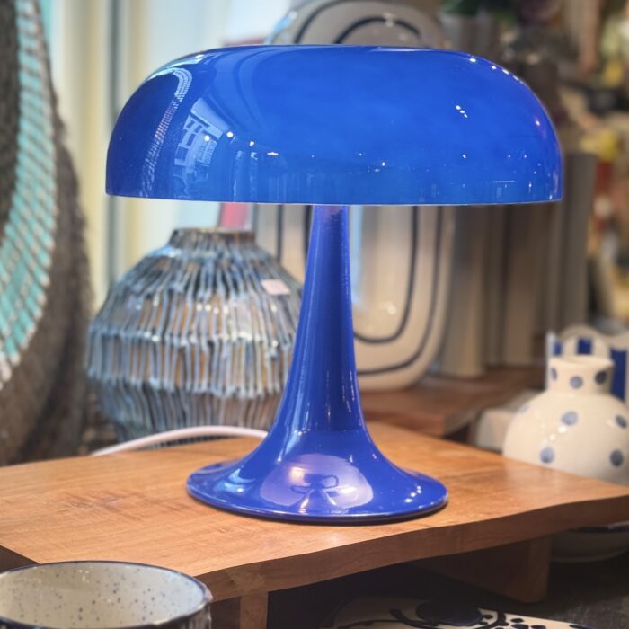 lampe de table bleu verre et métal Etxe Mia!
