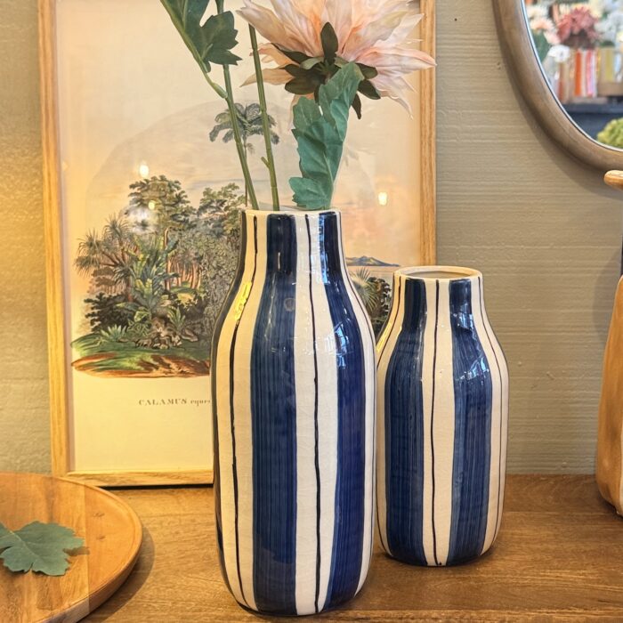 Vase rayé bleu gm Etxe Mia!