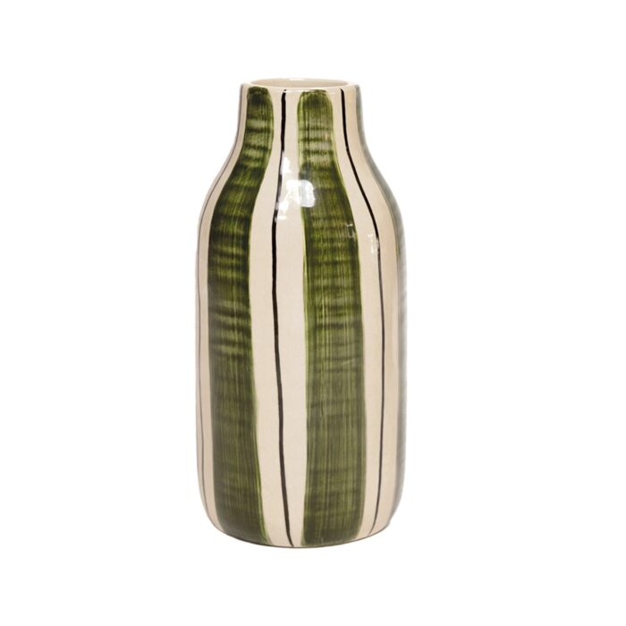 Vase rayé kaki gm Etxe Mia!