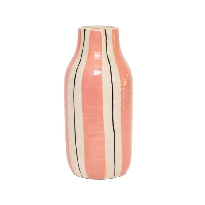 Vase rayé rose gm Etxe Mia!