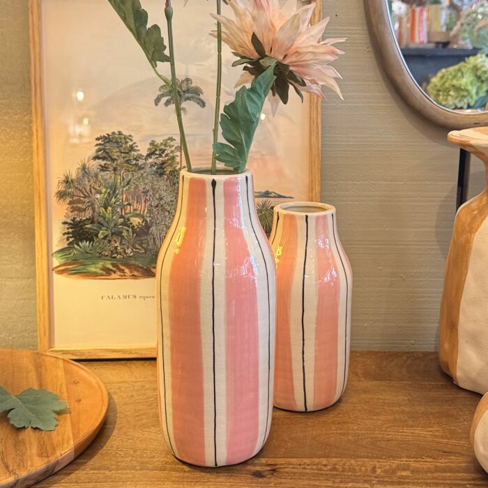 Vase rayé rose gm Etxe Mia!