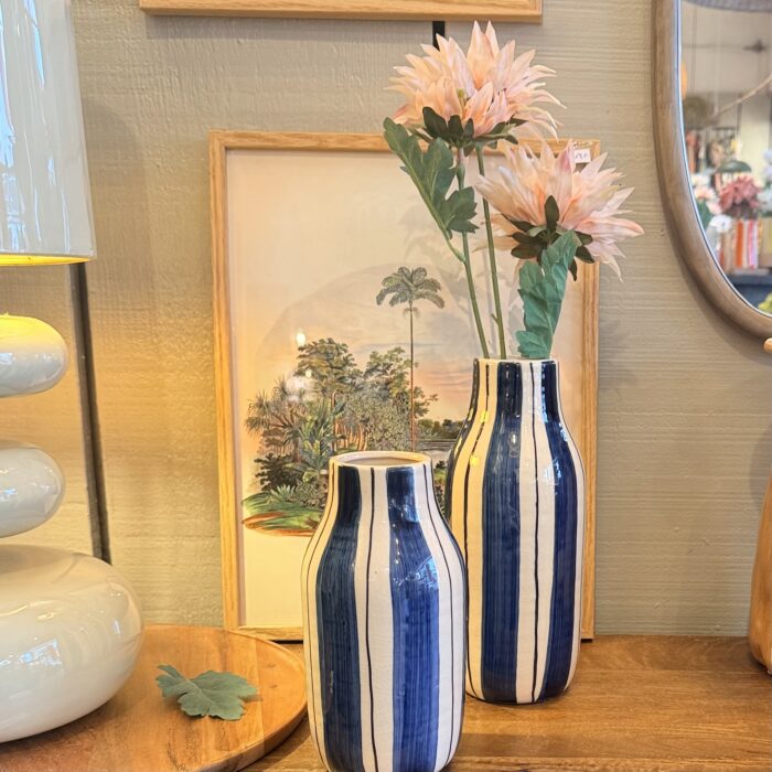 Vase rayé bleu mm Etxe Mia!