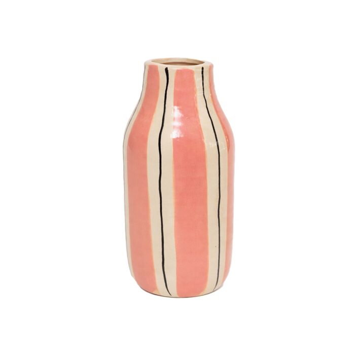 Vase rayé rose mm Etxe Mia!