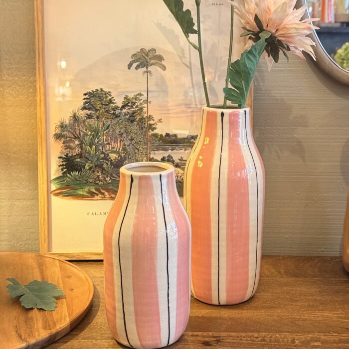 vase rayé rose mm Etxe Mia!