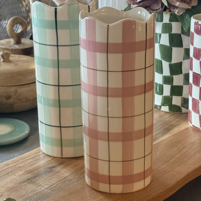 vase carreaux rose Etxe Mia!