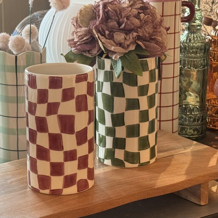 vase carreaux bordeaux Etxe Mia!