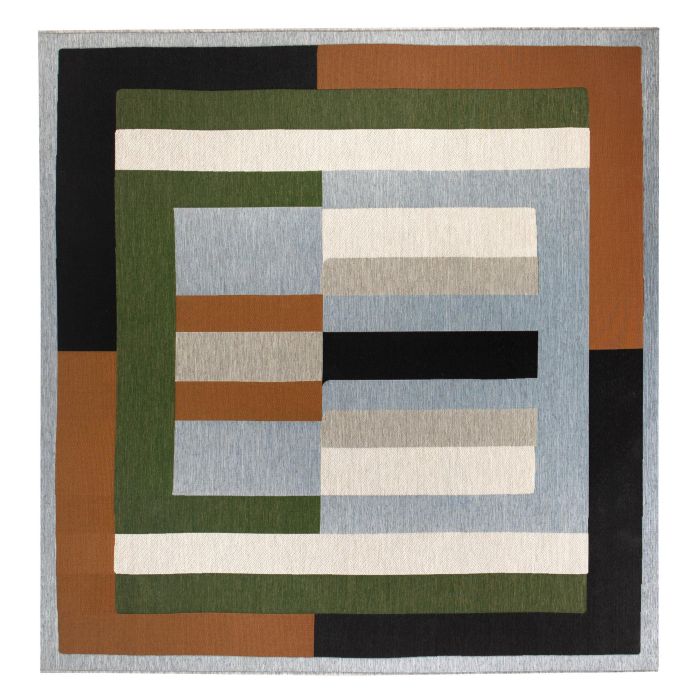 tapis en polypropylène carré à motifs géomériques 200x200cm Etxe Mia!