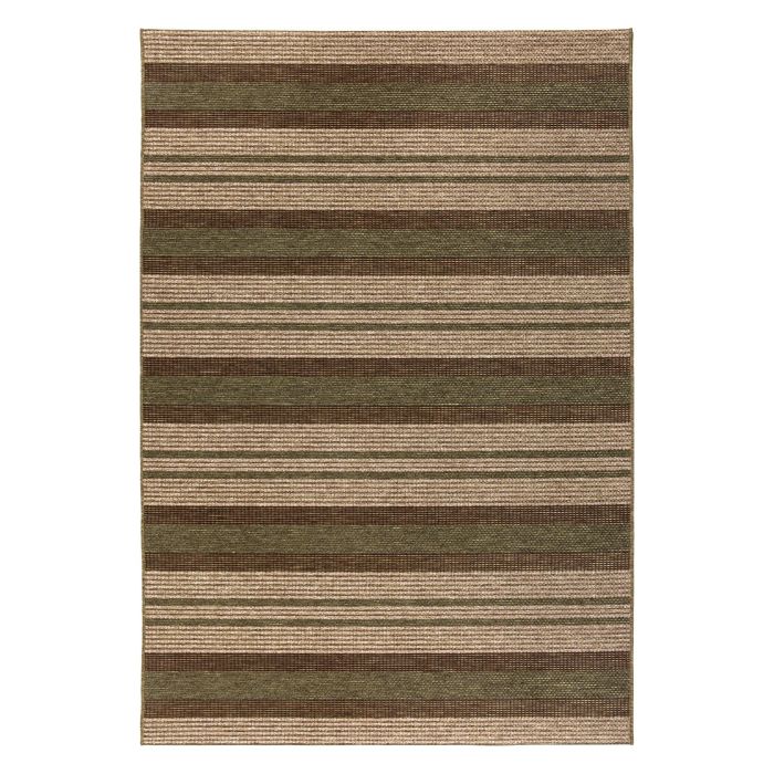 tapis en polypropylène rayé marron et kaki 160x230cm Etxe Mia!