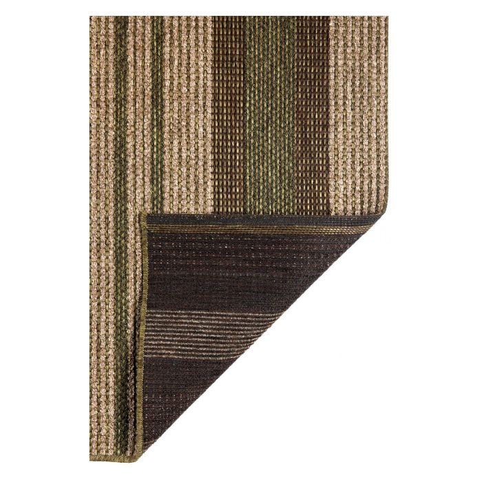 tapis en polypropylène rayé marron et kaki 160x230cm Etxe Mia!