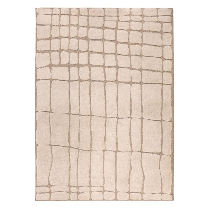 tapis en polyester recyclé beige 160x230cm Etxe Mia!