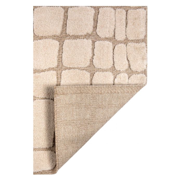 tapis en polyester recyclé beige 160x230cm Etxe Mia!
