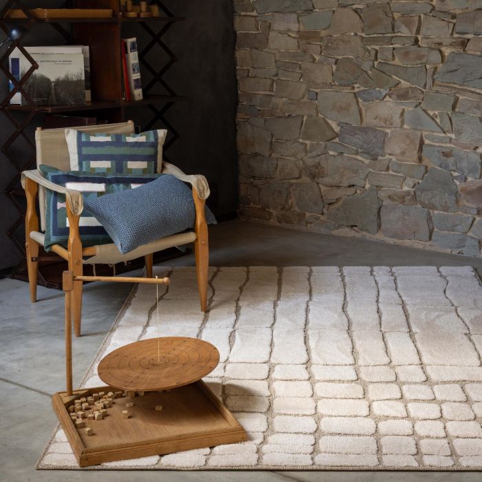 tapis en polyester recyclé beige 160x230cm Etxe Mia!