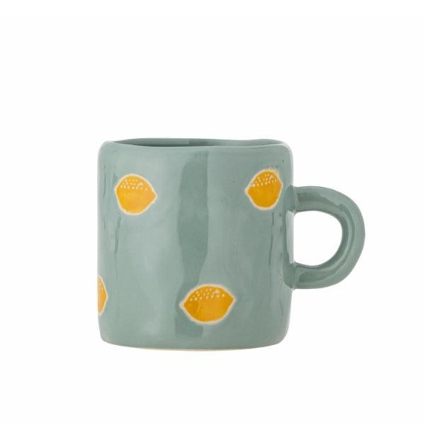 tasse en grès bleu et citrons Etxe Mia!